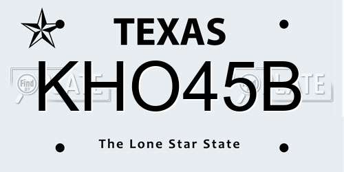 KHO45B Texas License Plate