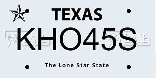 KHO45S Texas License Plate
