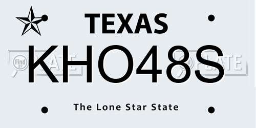 KHO48S Texas License Plate