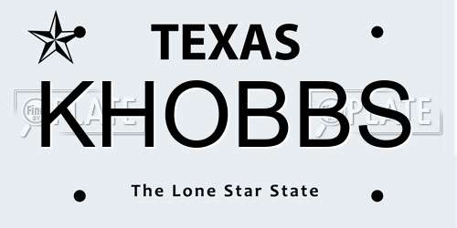 KHOBBS Texas License Plate