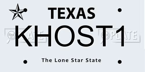 KHOST1 Texas License Plate