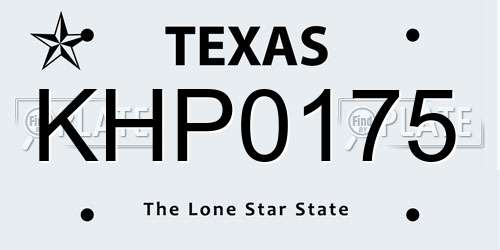 KHP0175 license plate in TX state