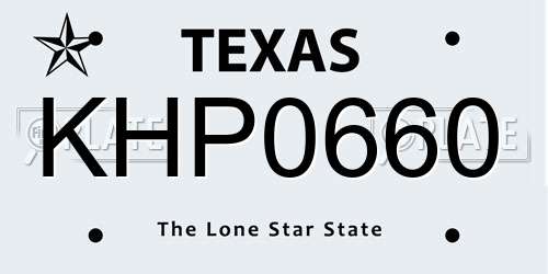KHP0660 Texas License Plate
