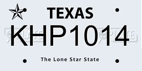 KHP1014 Texas License Plate