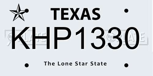 KHP1330 Texas License Plate