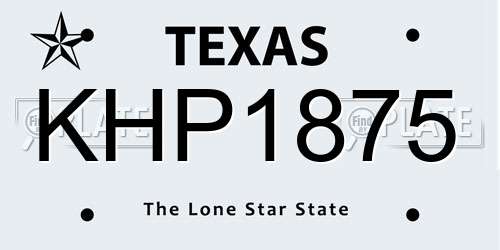 KHP1875 Texas License Plate