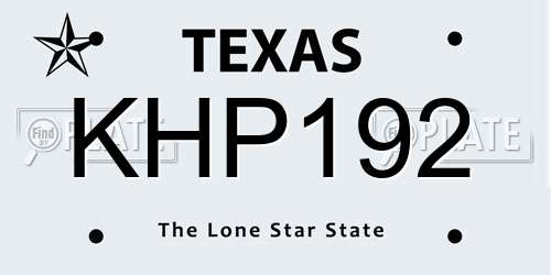 KHP192 Texas License Plate