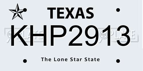 KHP2913 Texas License Plate