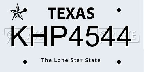 KHP4544 Texas License Plate