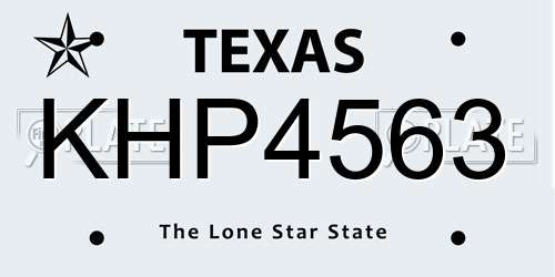 KHP4563 Texas License Plate