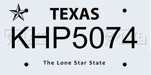 KHP5074 Texas License Plate