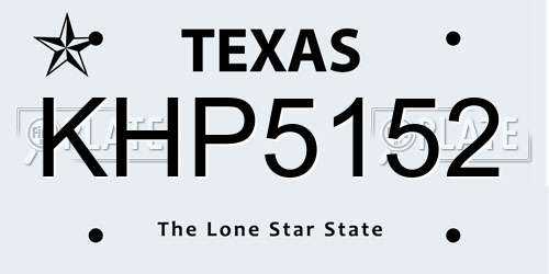 KHP5152 Texas License Plate
