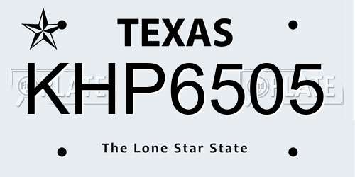 KHP6505 Texas License Plate