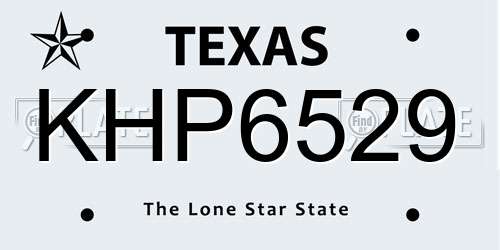KHP6529 Texas License Plate