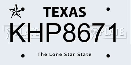 KHP8671 Texas License Plate