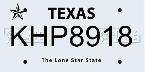 KHP8918 Texas License Plate