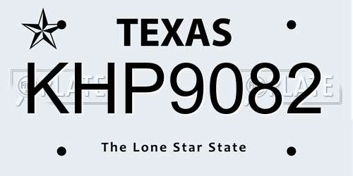 KHP9082 Texas License Plate