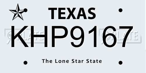 KHP9167 Texas License Plate