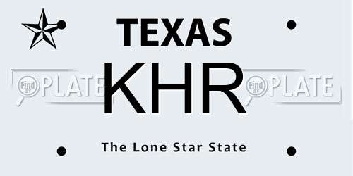 KHR Texas License Plate