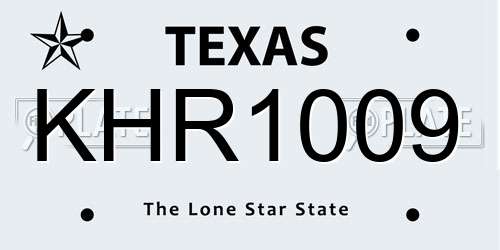 KHR1009 license plate in TX state