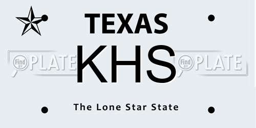 KHS Texas License Plate