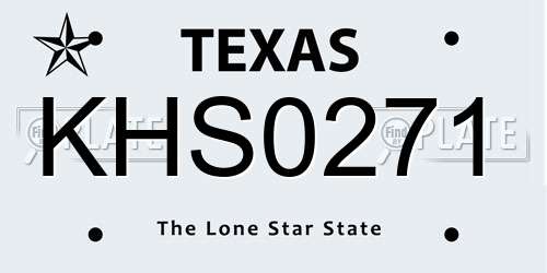 KHS0271 Texas License Plate