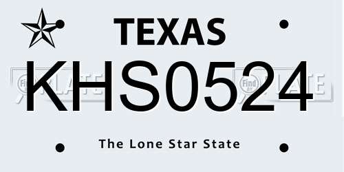 KHS0524 Texas License Plate