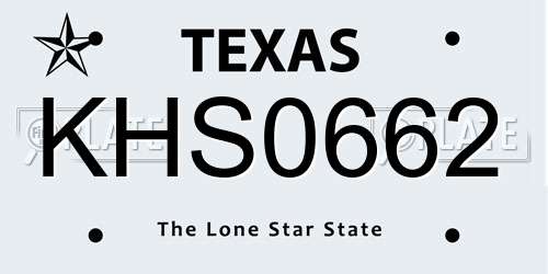 KHS0662 Texas License Plate