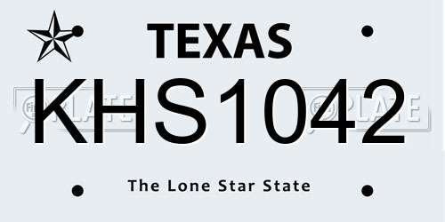 KHS1042 Texas License Plate