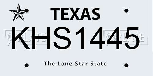 KHS1445 Texas License Plate