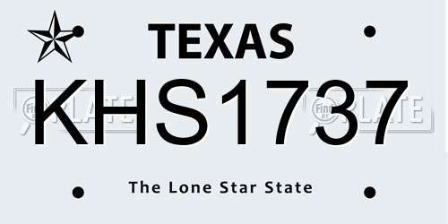 KHS1737 Texas License Plate