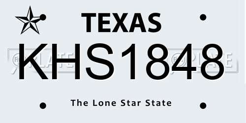 KHS1848 Texas License Plate