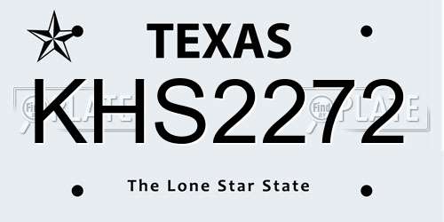 KHS2272 Texas License Plate