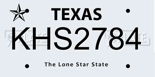 KHS2784 Texas License Plate