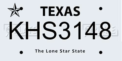 KHS3148 Texas License Plate
