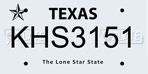 KHS3151 Texas License Plate