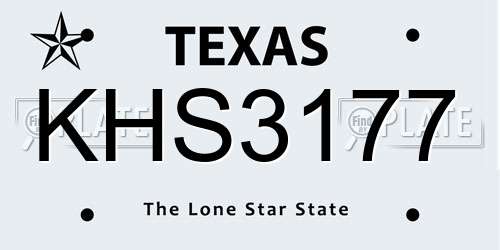 KHS3177 Texas License Plate