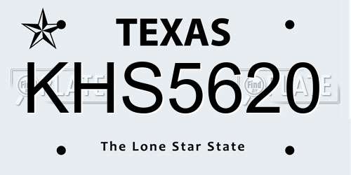 KHS5620 Texas License Plate
