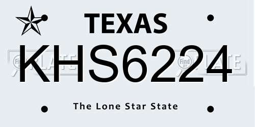 KHS6224 Texas License Plate