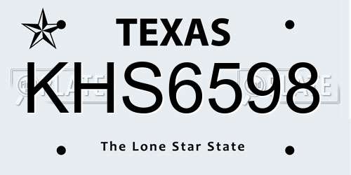 KHS6598 Texas License Plate