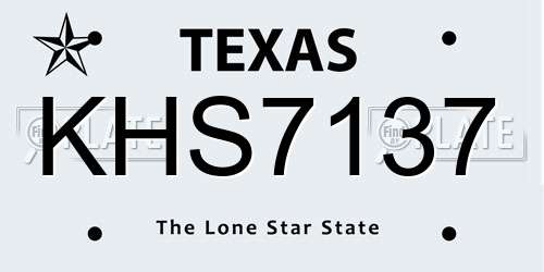 KHS7137 Texas License Plate