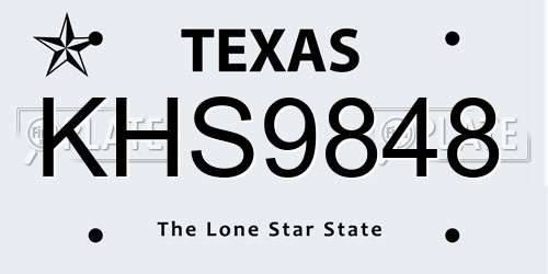 KHS9848 Texas License Plate