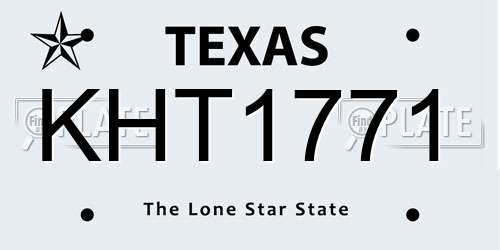 KHT1771 Texas License Plate