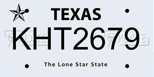 KHT2679 Texas License Plate