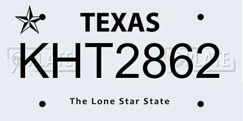 KHT2862 Texas License Plate