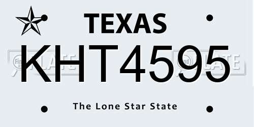 KHT4595 Texas License Plate