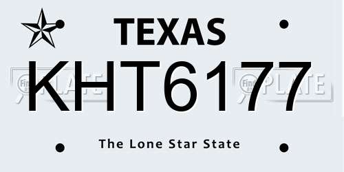 KHT6177 Texas License Plate