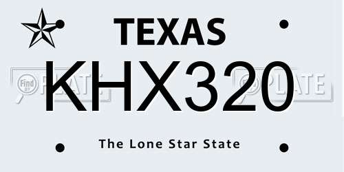 KHX320 Texas License Plate