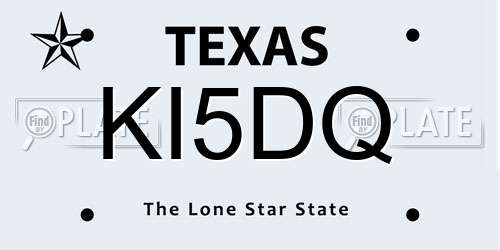 KI5DQ Texas License Plate