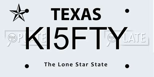 KI5FTY Texas License Plate